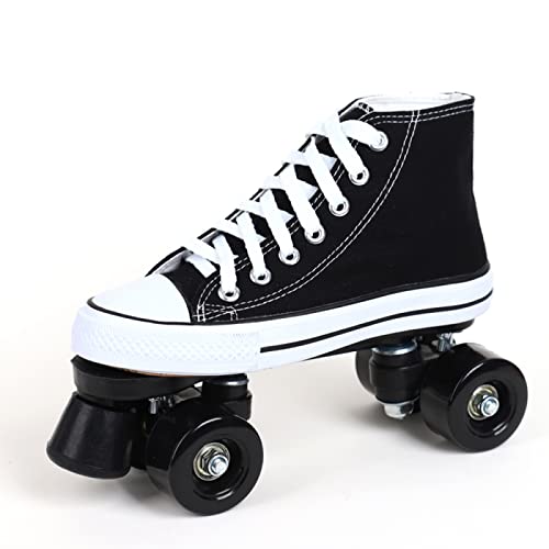 MHXZKHL Led Quad Skates Schuhe Herren Rollschuhe mädchen Damen Skates Blades Rollerskates Für Erwachsene Kinder Jungen Mädchen Retro Design Mit Buntem Lichtrahmen,Black-43 Cover