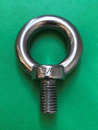 US STAINLESS Stainless Steel 316 3/4" Lifting Eye Bolt 3/4" UNC Marine Grade Pitch of 10