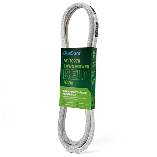 Image of BlueStars M110978 Mower Drive Belt | Premium Aramid Cord | 102 inch x 0.5 inch | Drive Belt for John Deere LX176 LX188 LX178 LX172 LX173 LX186 Mowers - Replaces 22431-V09-A01 Honda