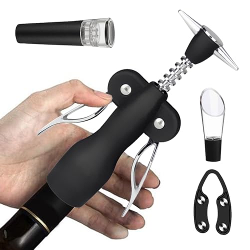 Apribottiglie Per Vino – Set Apribottiglie Da 8,3x3,5x2 Pollici, Levatappi Manuale Ergonomico, Design Multipezzo Resistente | Casa Ristorante Bar Cucina Cantina Festa Servire Cena Vino Per T