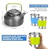 Odoland 15pcs Camping Cookware Mess Kit, Non-Stick Lightweight Pot Pan Kettle Set with Stainless Steel Cups Plates Forks Knives Spoons for Camping, Backpacking, Outdoor Cooking and Picnic #1