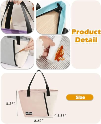 Image of Insulated Lunch Bag Leakproof Tote for Work, School, Travel, and Picnics Perfect for Women and Men(Black) Nylon, 16.2 Liters (Pink 6 Litter)