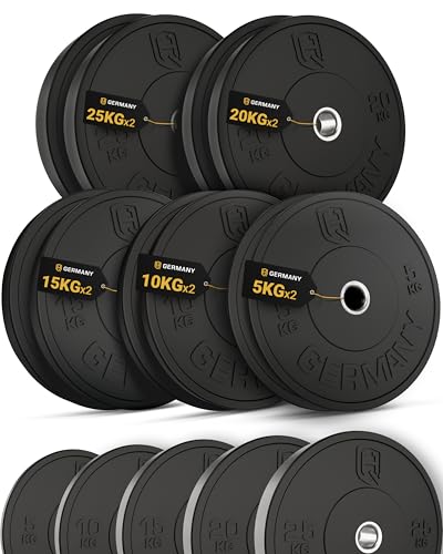 HQ Germany® Hantelscheiben 50mm [Set/Paar 5-25kg] - Training Vollgummi...
