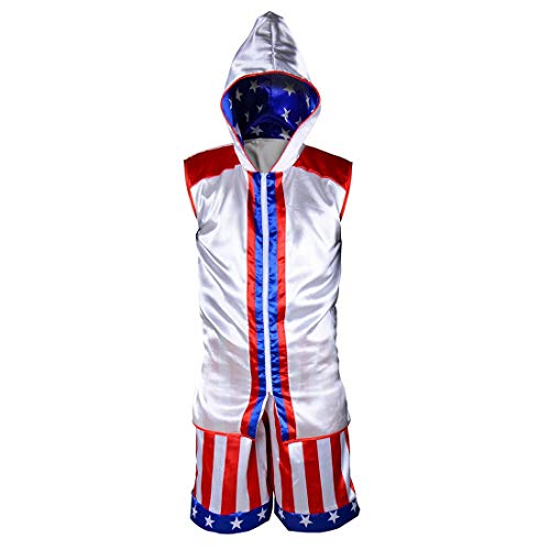 image for BooW Short Tracksuit with Hood Sleeveless Boxing Ring Jacket Trunks Ou