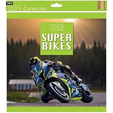 UK Souvenirs And Gifts 2023 Super Bikes Square Wall Calendar Sports Race Racing Performance Motorbike, Multi Cover