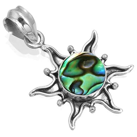 Jeweloporium 925 Silver Multicolor Abalone Pendant Cover