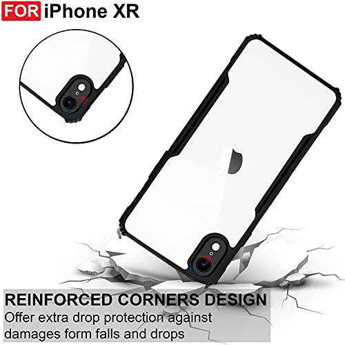 Image of Dashmesh Shopping Shockproof Crystal Clear Back Cover Case for Apple iPhone XR | 360 Degree Protection | Protective Design | Transparent Back Cover Case (Black Bumper)