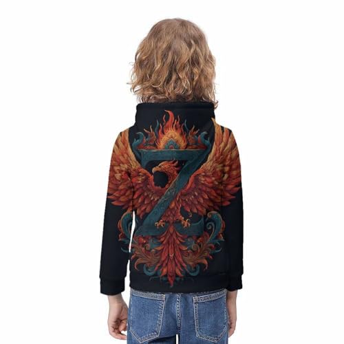 Sweat à capuche enfant coupe unisexe 12-14 ans imprimé Phoenix 3D - 4