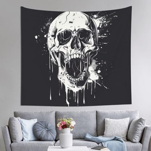 Tapiz de calavera fantasma grande JEJEA con estampado de terror para dormitorio