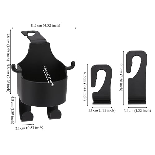 Image of Car Seat Back Cup Holder with Hooks Multifunctional Car Headrest Backseat Organizer Car Interior Accessories
