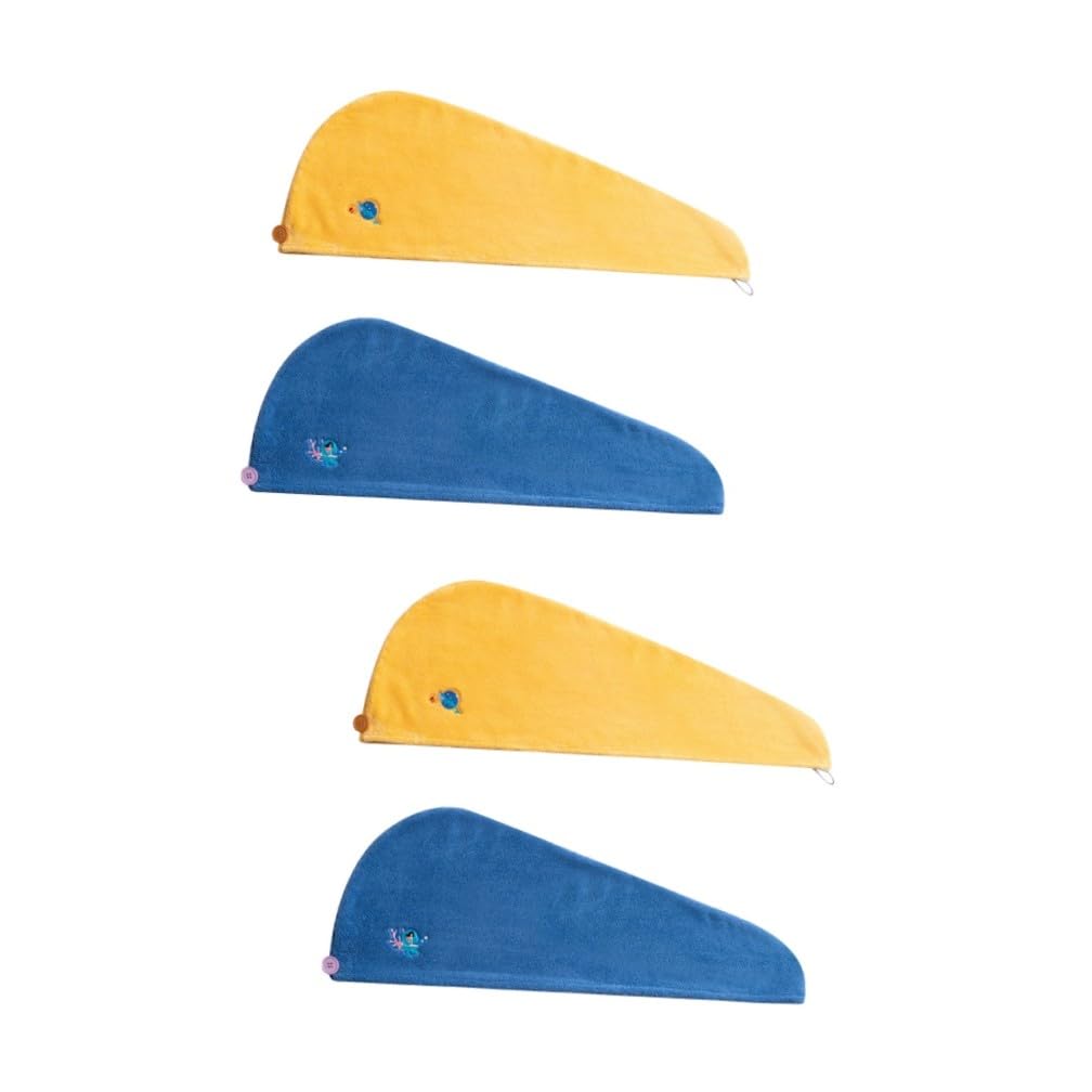 4piezas Toalla De Secado Rápido para Cabello para Mujeres Gorro De Microfibra Ultra Absorbente para Ducha y Maquillaje y Marino