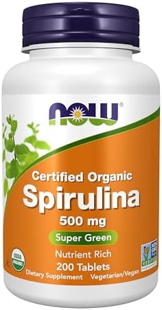 NOW Foods Supplements, Organic Spirulina 500 mg with Vitamins, Mi...