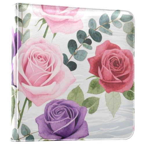 Photo Album 4x6, 5x7,6x8,Artificial Leather Photo Albums with 20 Detachable Sheets Rose Pattern for Family Wedding,Multi 20