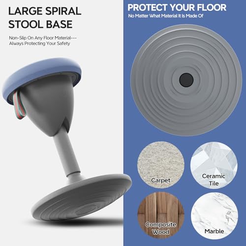 Image of Adjustable Standing Desk Chair, Ergonomic Wobble Stool Standing Desk Stool, Encourage Good Posture, Height Adjustable Stool 19-35 inch, Non-Slip Base, Active Chairs for Adults