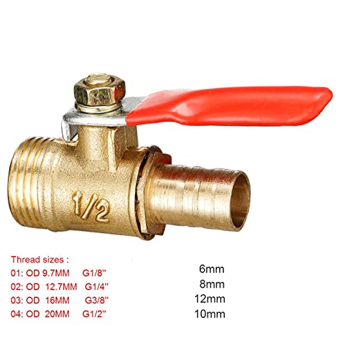 Robinet à bille en laiton massif 6mm avec filetage mâle haute précision - 3