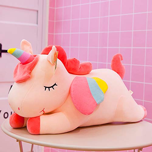 Bella Arcobaleno Ali Unicorno Peluche Giocattolo Carino Rosa Volante Pony Cuscino Peluche Animale Appease Bambola Per I Bambini Regalo Di Compleanno 80 cm Rosa