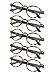 5-Pack Round Retro Reading Glasses with Spring Hinges Amber