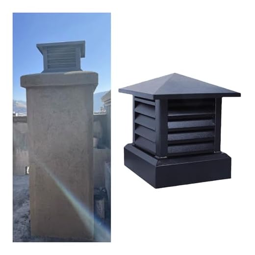 GOFQB Tapa de Chimenea Cuadrada de Aleación de Aluminio, Sombrero Chimenea Construcción Ligera Adecuada para Chimeneas y Ventilaciones de Techo(25x25cm/9.84x9.84in)