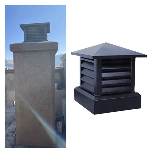 GOFQB Tapa de Chimenea Cuadrada de Aleación de Aluminio, Sombrero Chimenea Construcción Ligera Adecuada para Chimeneas y Ventilaciones de Techo(25x25cm/9.84x9.84in)