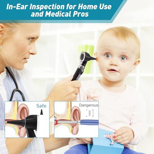 Image of MCP OT-10G Otoscope - Ear Scope with Light, Fiber Optic Otoscope, Lightweight Pocket Diagnostic Ear Checker Kit for Nurse,Kids,Adults (Black)