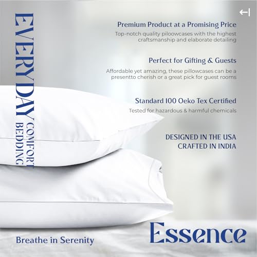 Image of Mayfair Linen Organic Cotton Queen Pillow Cases Set of 2 (21 inch x 32 inch), White