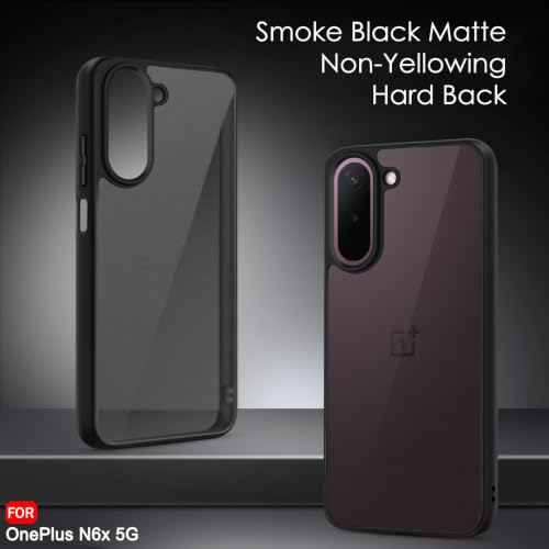 Image of TheGiftKart Hybrid Shockproof Back Cover Case for OnePlus N6X 5G | Camera Protection Module | Hard Back Cover Case for OnePlus N6X 5G (PC & TPU, Translucent Smoke Matte Back, Black Sides)