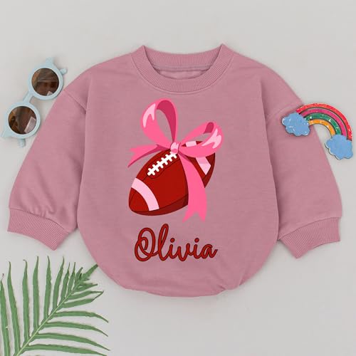 Baby Football Coquette Outfits Girl Football Season Romper Long Sleeve Top Sweater Newborn Romper Romper, Gift For Baby Girls4