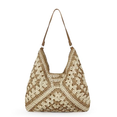 Sac fourre-tout de plage tissé à grande capacité pour femme