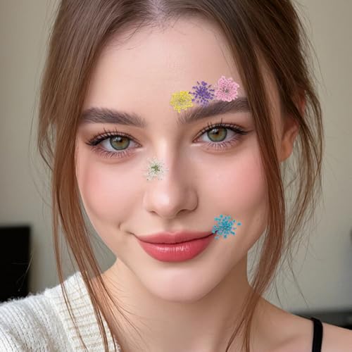 60 piezas de flores secas prensadas para manualidades DIY miniatura 6