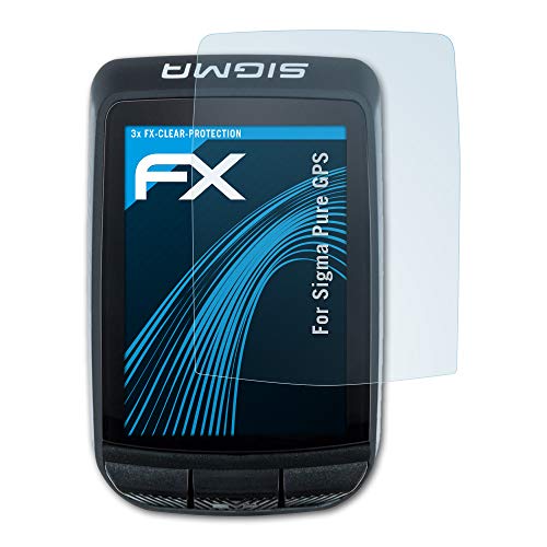 atFoliX Lámina Protectora de Pantalla Compatible con Sigma Pure GPS Película Protectora, Ultra Transparente FX Lámina Protectora (3X)