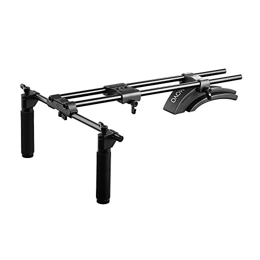 Movo SG500 Dual Grip Video Shoulder Support Rig with 15mm Rods for DSLR Cameras and Camcorders