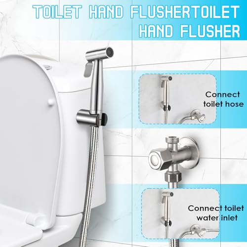 Raisand Handheld Bidet Sprayer Edelstahl Premium - Rostfreie Handbrause für Toilette, Bad, Küche & Balkon | Inkl. Halterung & Zubehör Set | Einfach Installierbar | Langlebiges Bidet Spülsystem