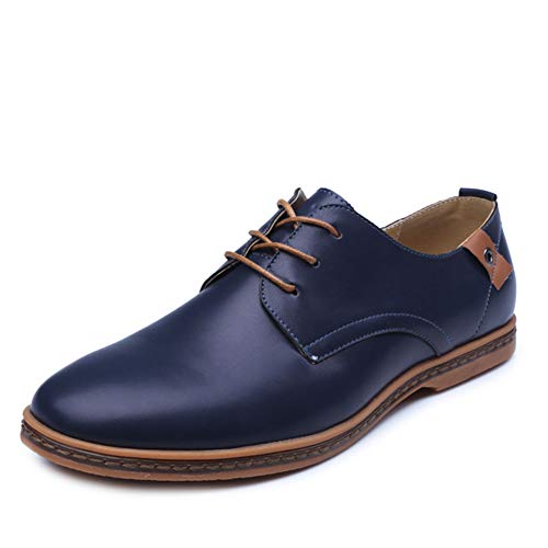 [CHENGFA] カジュアルシューズ メンズ 本革 ローファー デッキシューズ スリッポン モカシン 通気 軽量(44、ブルー