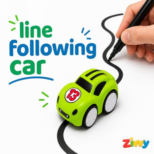 Image of Green Magic Induction Remote Control Car Toy | Smart Sensor Line Following Car with 2.4GHz RC | LED Lights, Music & Auto Tracking Technology | Birthday Gift for Kids