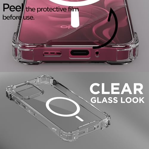 Image of Amazon Basics Back Cover for Oppo F31 5G / Oppo F33 5G Mag-Safe Shockproof PC + TPU Protective Case Magnetic Support Bumper Case (Transparent Mag-Safe)