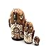Owl Russian Hand Carved Hand Painted Nesting 3 Piece Doll Stacking Set 4 inch Tall