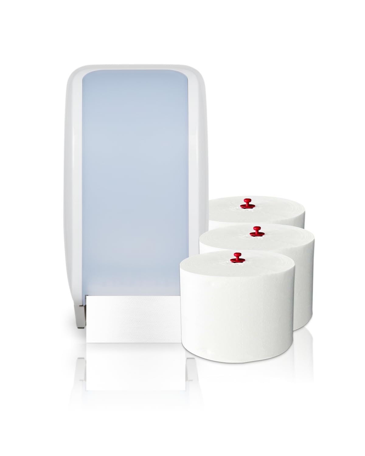 Blanc Set Cosmos Doppelrollenspender + 2.880 m Toilettenpapier Weiß | Cosmos Doppelrollenspender-Set mit 2.880 m Long-Life Toilettenpapier, 3-lagig, wie 208 Haushaltsrollen