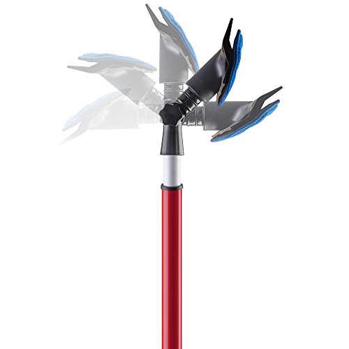 2 in 1 Telescoping Window Washing Equipment- Microfiber Cloth & Rubber Squeegee Tool- Pivoting Cleaning Head- 5ft Long Telescopic Pole- Best Cleaner for Windows/Mirror/Glass Door/Car/RV Windshield - Thumbnail 5