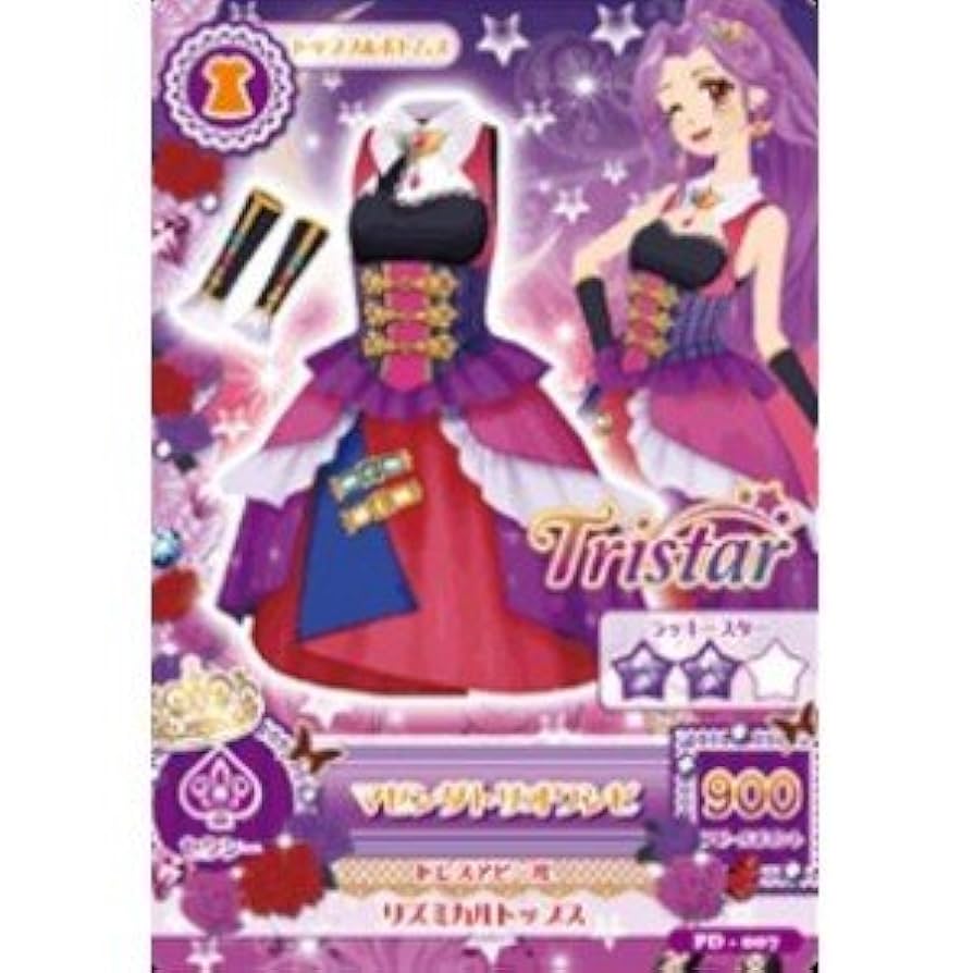アイカツカード　トライスターヘアコサージュ　マゼンダトリオワンピ　05-CP06 アイカツカード トライスターヘアコサージュ マゼンダトリオ