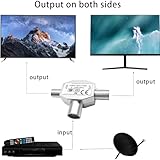 BJFITIFY TV Aerial Splitter 2 Way, Cable TV Coax Splitter 1 Female to 2 Male with Female and Male TV Aerial Connector Coaxial Digital Aerial Male to Male and Female to Female Aerial Connectors - Image 3