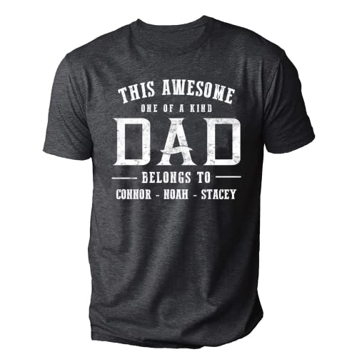Personalized Shirt for Dad, Custom Dad Shirt with Kids Name, Gifts for Daddy Tee, Father's Day Birthday Christmas Shirts, Personalized Gifts for Men Shirts, Grandpa Papa Gifts T-Shirt