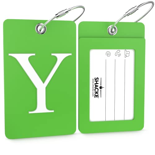 Luggage Tag Initial – Fully Bendable Tag W/Stainless Steel Loop (Letter Y) #TOP1