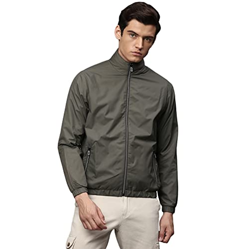 Image of Dennis Lingo Polyester Regular Fit Full Sleeves Men's Solid Shell Jacket with 2 Pockets - Lightweight Casual Winterwear for Men