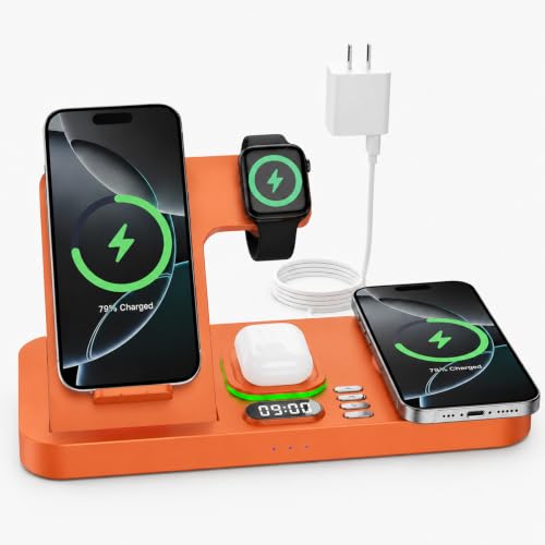 Image of Dual Phone Foldable Wireless Charging Station for Apple, Couple&Family Use