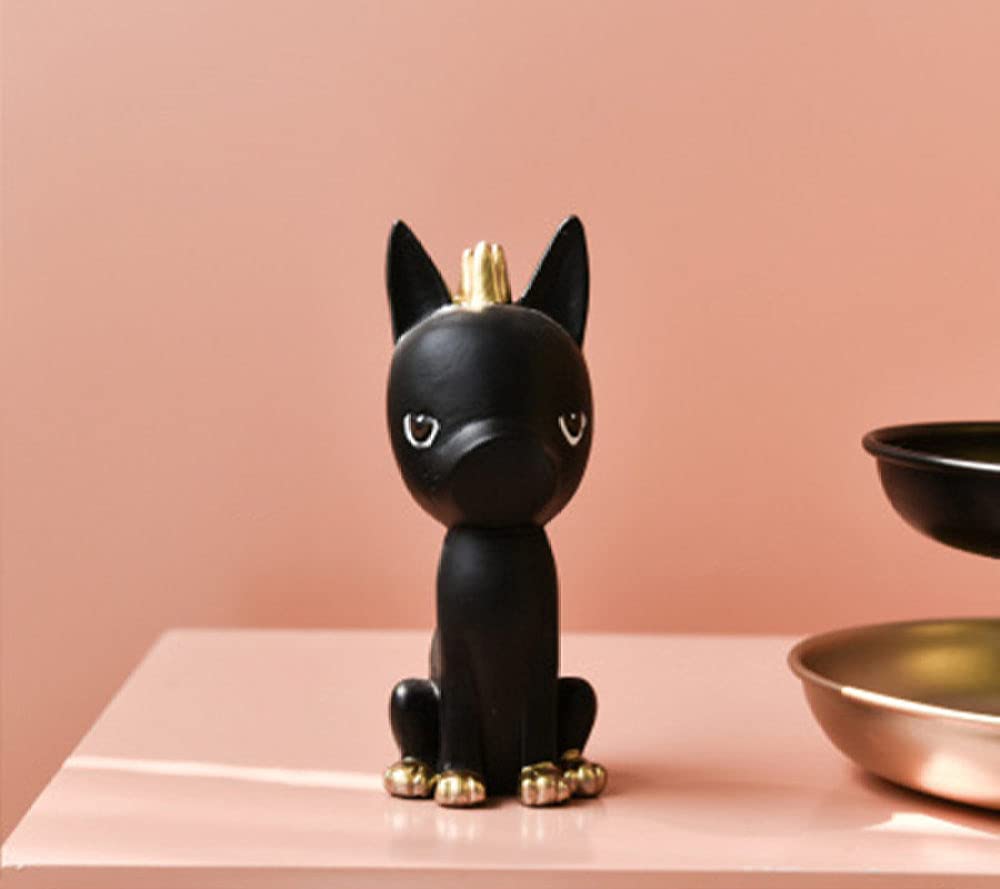 Artisanat figurines en résine d'animaux statuettes noires décoration de maison