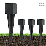 4 anclajes de poste de valla de 4 x 4 pulgadas (real 3.6 x 3.6 pulgadas),postes de enrejado