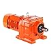 Helical Bevel Gearbox Helical Speed Reducer Geared Motor Hard Tooth Inline Double Shafts Helical Reducer Compatible with R Series