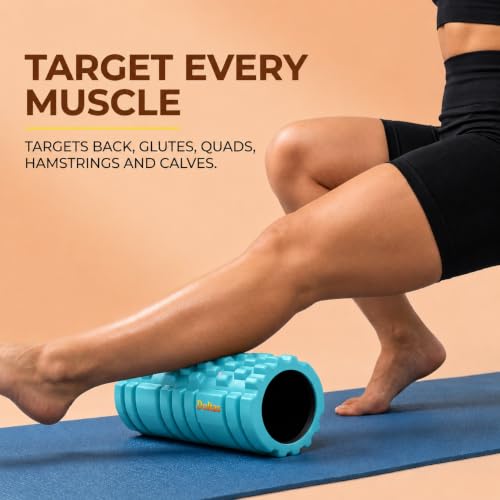 Image of DOLTAS Foam Roller for Back Pain Relief | High Density Deep Tissue Massage Roller for Muscle Recovery, Exercise & Stretching | Body Pain Relief Roller for Gym, Home Workout, Yoga & Physiotherapy | Blue