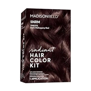 Madison Reed Radiant Hair Color Kit, Permanent Hair Dye, 100% Gray Coverage, Ammonia-Free, Trieste Red 5NRM Dark Mahogany red, Pack of 1