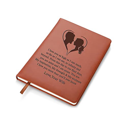 LBWCER To My Soulmate Notebook for Women And Men Husband And Wife Birthday Gift Leather Notebook for Girlfriend Vintage A5 Lined Notebook (You Wife)